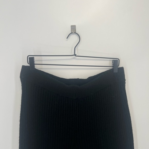 H&M Rib Knit Wide Leg High Rise Trousers In Black - Picture 1 of 8